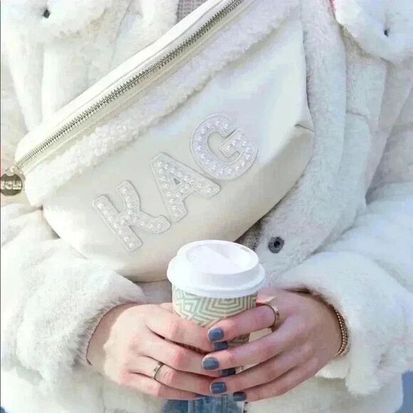 Stoney Clover Lane Jumbo Fanny Sherpa Sand with Heart Patch - Picture 2 of 7